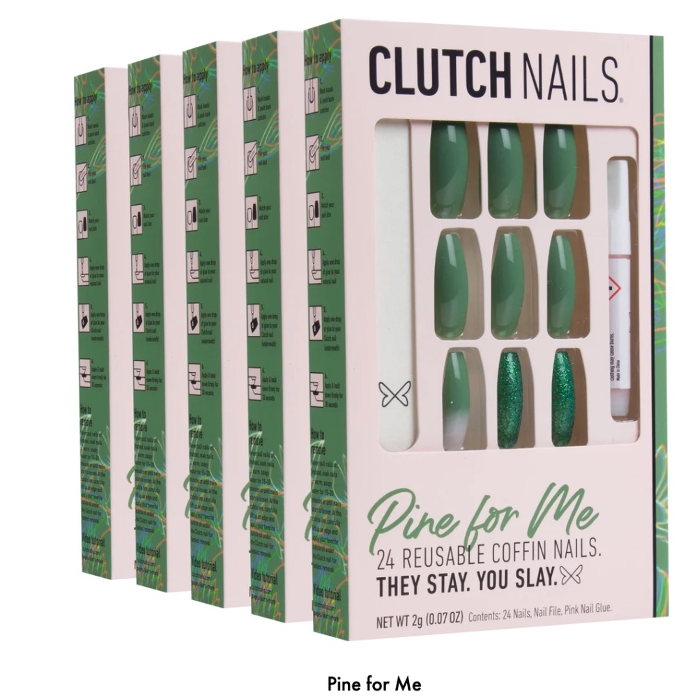 CLUTCH NAILS | Pine For Me | Green Nails | Press On Nailransform your nails inst